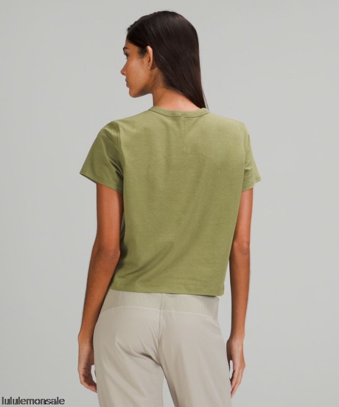 Lululemon Damen DELULU327 | Klassisches T-shirt Aus Baumwollmischung Bronze Grün